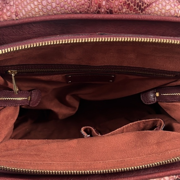 Tre Vero Vintage Red Python Embossed Holographic Italian Leather Purse Bag - Picture 14 of 17